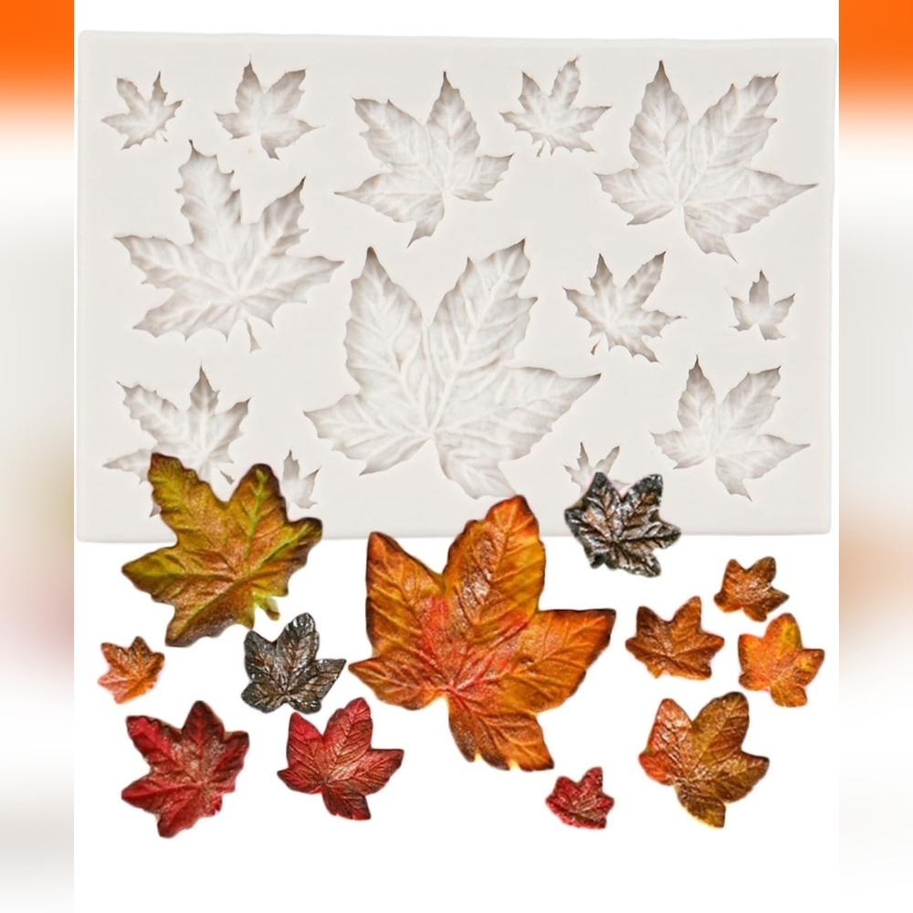 Tree Leaf Silicone Mold Maple Leaf Fondant Mold For Cake Decoration